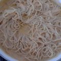 El cooksnap de Violeta Molina cuando hizo Spaghetti rojos con salchicha.