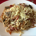 El cooksnap de Jordi Cortiada cuando hizo Espaguetis con jamón y champiñones.