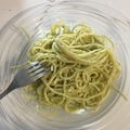 El cooksnap de Yazmin Luna cuando hizo Spaghetti al cilantro.
