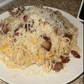 El cooksnap de Lisbeth Ynoa cuando hizo Espagueti Blanco.