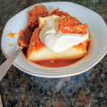 El cooksnap de Daniela cuando hizo Flan casero en Savarin Essen.