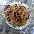 Seema Sharma's cooksnap of when they made Moong dal Dahi Vada.