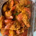 Syma Huq's cooksnap of when they made Spicy Shrimp Curry/ Jhaal Chingri Bhuna.