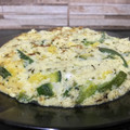 El cooksnap de Luna cuando hizo Tortilla de coliflor y zapallitos.