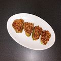 WOODs´'s cooksnap of when they made ♡あっさり味♪鶏挽肉でピーマンの肉詰め♡.
