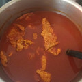 El cooksnap de Rodrigo Bautista cuando hizo Salsa de huevo con chile guajillo.