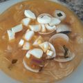 El cooksnap de Sandra cuando hizo Sopa de fideo y langostinos.