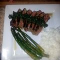 jcdrew48's cooksnap of when they made Filet Mignon With Red Wine Chili Garlic Sauce & Teriyaki Sauteed Asparagus..
