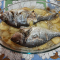El cooksnap de Carmen Cobos cuando hizo Dorada al horno con patatas panaderas y cebollas asadas🐟🐟.