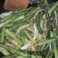El cooksnap de Esther Soto cuando hizo Espárragos tiernos fritos con mantequilla de ajo.ॐ.