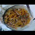 El cooksnap de Natalia Denise cuando hizo Tallarines con gambas al estilo chino.