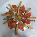 El cooksnap de MaryGlory cuando hizo Sardinillas en conserva sobre ensalada de aguacate con limón, sal y tomate.