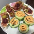 El cooksnap de Selene González cuando hizo Pepinos rellenos de queso crema.