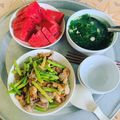 Cooksnap của Lê Hạ Vi khi họ làm theo món Măng tây xào tôm thịt#eatclean