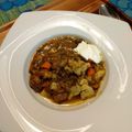 Shoes's cooksnap of when they made Gulyásleves (Goulash Soup).
