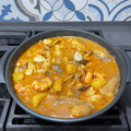 El cooksnap de Rodin cuando hizo Suquet de rape con gambas y almejas.
