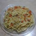 El cooksnap de Lady Marmalade cuando hizo Tallarines salteados con albahaca.