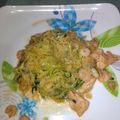 El cooksnap de isa24 cuando hizo Spaghetti de calabacín con gambas.
