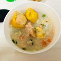 燕欸 的 電鍋鮭魚蛋花粥 cooksnap