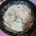El cooksnap de Estrella A.C. cuando hizo Pechugas de pollo con beicon y nata.