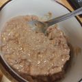 El cooksnap de Andrea cuando hizo Gachas o "porridge" de avena con chocolate.