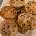 KLBentos's cooksnap of when they made Pan Fried, Shiso Flavored Sandwiched Lotus Root.