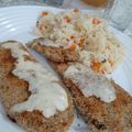 El cooksnap de Andrea Carranza cuando hizo MILANESAS DE BERENJENA🍆a la napolitana 😋👌.