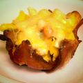 bigwrm's cooksnap of when they made scrambled eggs in Bacon basket.
