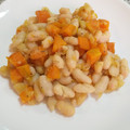 El cooksnap de Lourdes cuando hizo Alubias salteadas con calabaza al tomillo y huevo poché.
