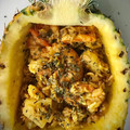 El cooksnap de Mabi cuando hizo Khao Pad Saparod (arroz frito con piña y langostinos).
