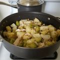 El cooksnap de Alejandra Juarez cuando hizo Coles de bruselas con patatas y jamón.
