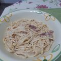 El cooksnap de Julieta Sosa cuando hizo Spaguetti con crema de leche y panceta o bacon delicioso!.