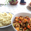 El cooksnap de Paula Rodríguez Linares cuando hizo Cuscús con soja texturizada y verduras.