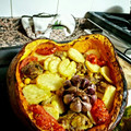 El cooksnap de marc rq cuando hizo Arroz al horno cocinado en una calabaza.