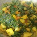 Seema Gupta का कुकस्नैप जब उन्होंने पालक मेथी,बैंगन का साग (भाजी) बनाया था।
