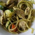 schobry's cooksnap of when they made Chicken vegetables and pesto sauce pasta.