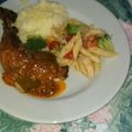 El cooksnap de More Pacheco cuando hizo Salmón, anillos de calamar, langostinos al ajillo y ensalada.