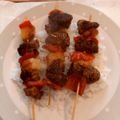 Karl Simpson's cooksnap of when they made Jerk Chicken & Pineapple Kebabs.