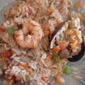 El cooksnap de Paula Nuñez cuando hizo Paella con mejillones y camarones congelados.