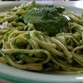El cooksnap de Bita cuando hizo Tallarines con pesto de espinacas y almendras.
