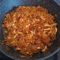 El cooksnap de Ana cuando hizo Repollo salteado con chistorra y huevo duro. (Thermomix).