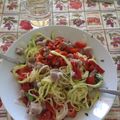 El cooksnap de Mar Castilla Navas cuando hizo Espaguetis de calabacín con ceviche de atún al aroma de lima y albahaca.