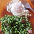 El cooksnap de Yaiza Caballero cuando hizo Guisantes con jamón y huevo frito.
