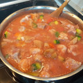 El cooksnap de yolanda rivas cuando hizo Pisto con magro casero🍅🍆🥔🥒🐖🍷.