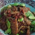 Cooksnap Mley Za semasa beliau membuat Sambal Ikan Bilis Petai.