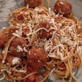 El cooksnap de Rut Borillo cuando hizo Espaguetis con albondigas.