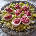 El cooksnap de Vir cuando hizo Huevos rellenos de remolacha.