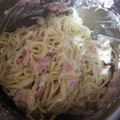 El cooksnap de Ana Miranda cuando hizo Fideos con salsa de pollo y pimentón.