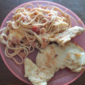 El cooksnap de BRENDA INZUNZA cuando hizo Spaghetti rojo con pechuga de pollo.