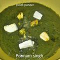 Poonam Singh's cooksnap of when they made Palak paneer.